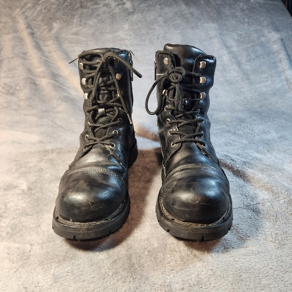 Harley Davidson Boots Mens 12 Black Leather Pearson 8 Inch Waterproof Motorcycle - Picture 6 of 12